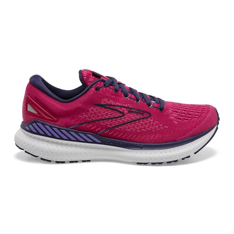 Brooks GLYCERIN GTS 19 Max Cushion Road Running Shoes Womens Canada - Burgundy Barberry/Purple/navy/